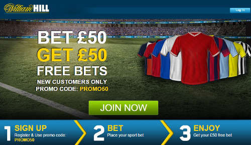 William Hill Free Bet PROMO50